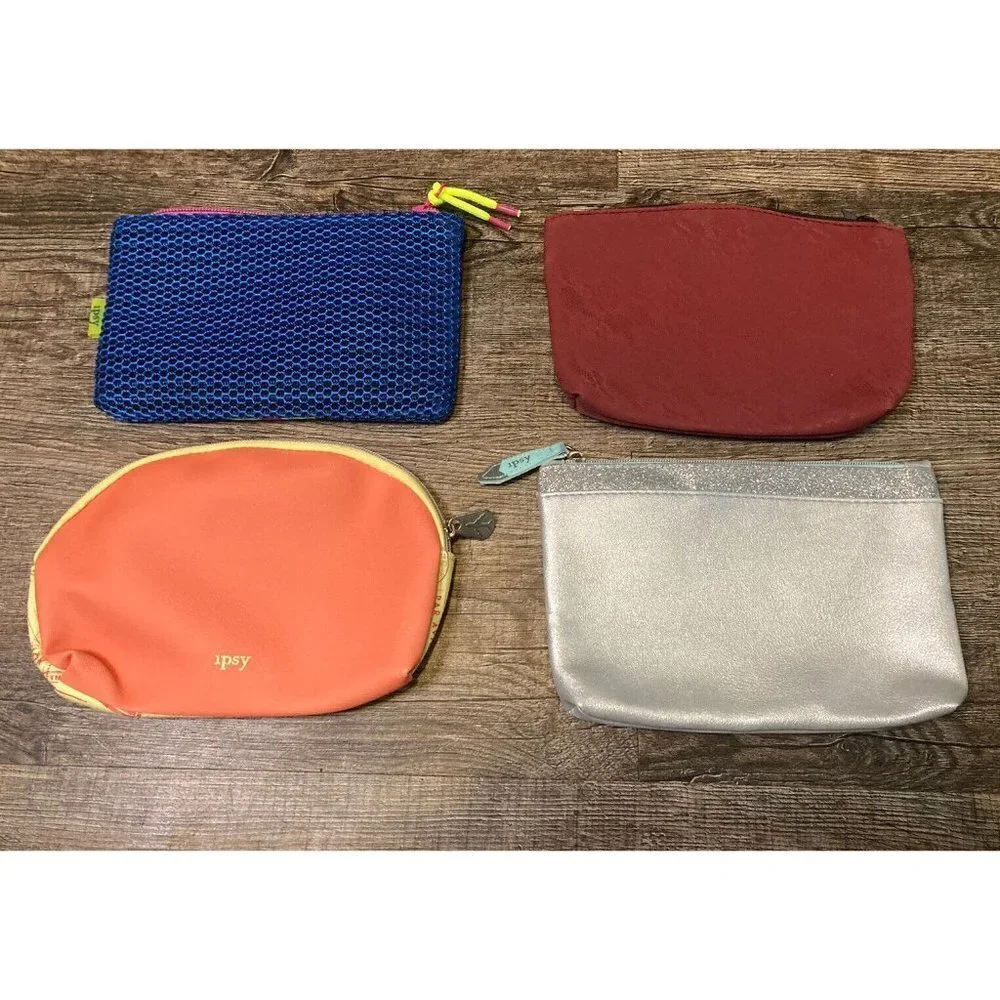 Lot Of 4 Ipsy Glam Makeup Bags Zip Pouch Cosmetic Bag (Bags Only)